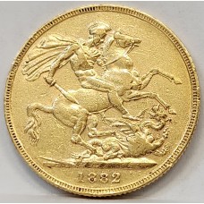 AUSTRALIA 1882 . ONE 1 SOVEREIGN . MELBOURNE . GOLD